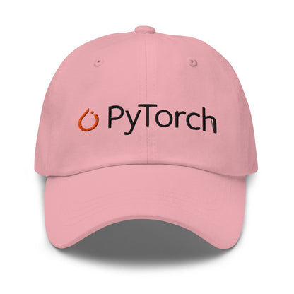 Image of the PyTorch Black Logo Cap Pink.