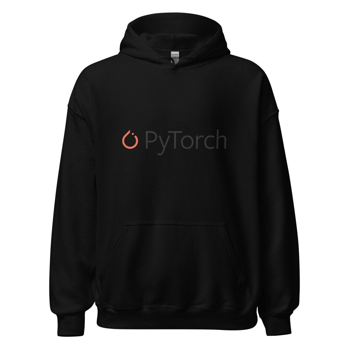 Product mockup photo of the PyTorch Black Logo Hoodie (unisex) Black / M.