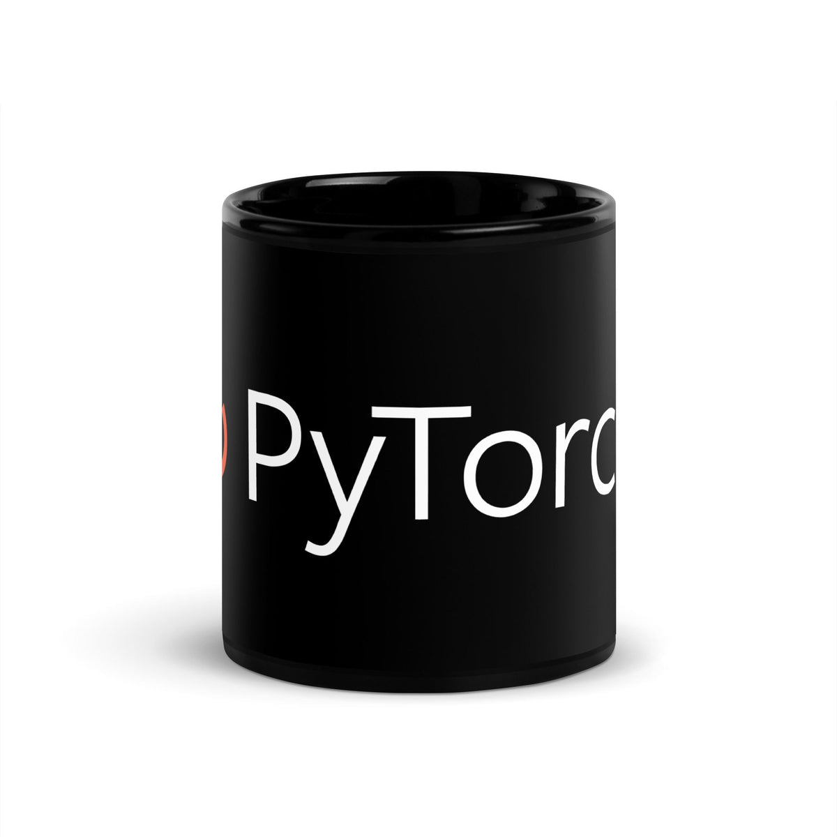 Image of the PyTorch Logo on Black Glossy Mug 11 oz.