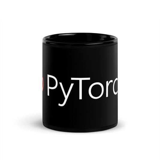 Image of the PyTorch Logo on Black Glossy Mug 11 oz.