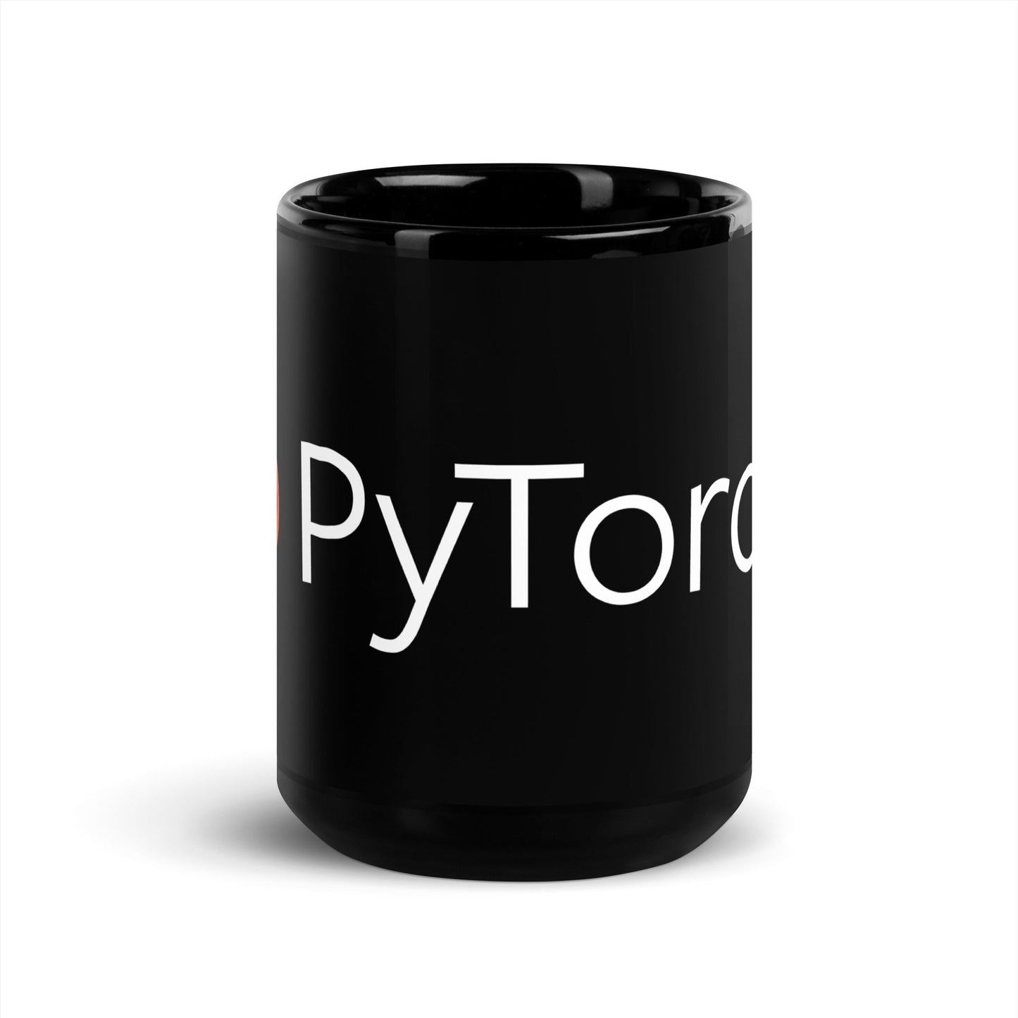 Image of the PyTorch Logo on Black Glossy Mug 15 oz.