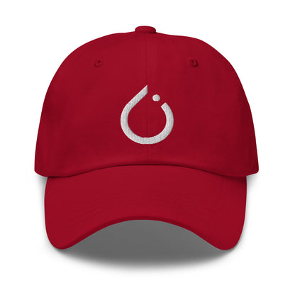 Image of the PyTorch White Icon Cap Cranberry.