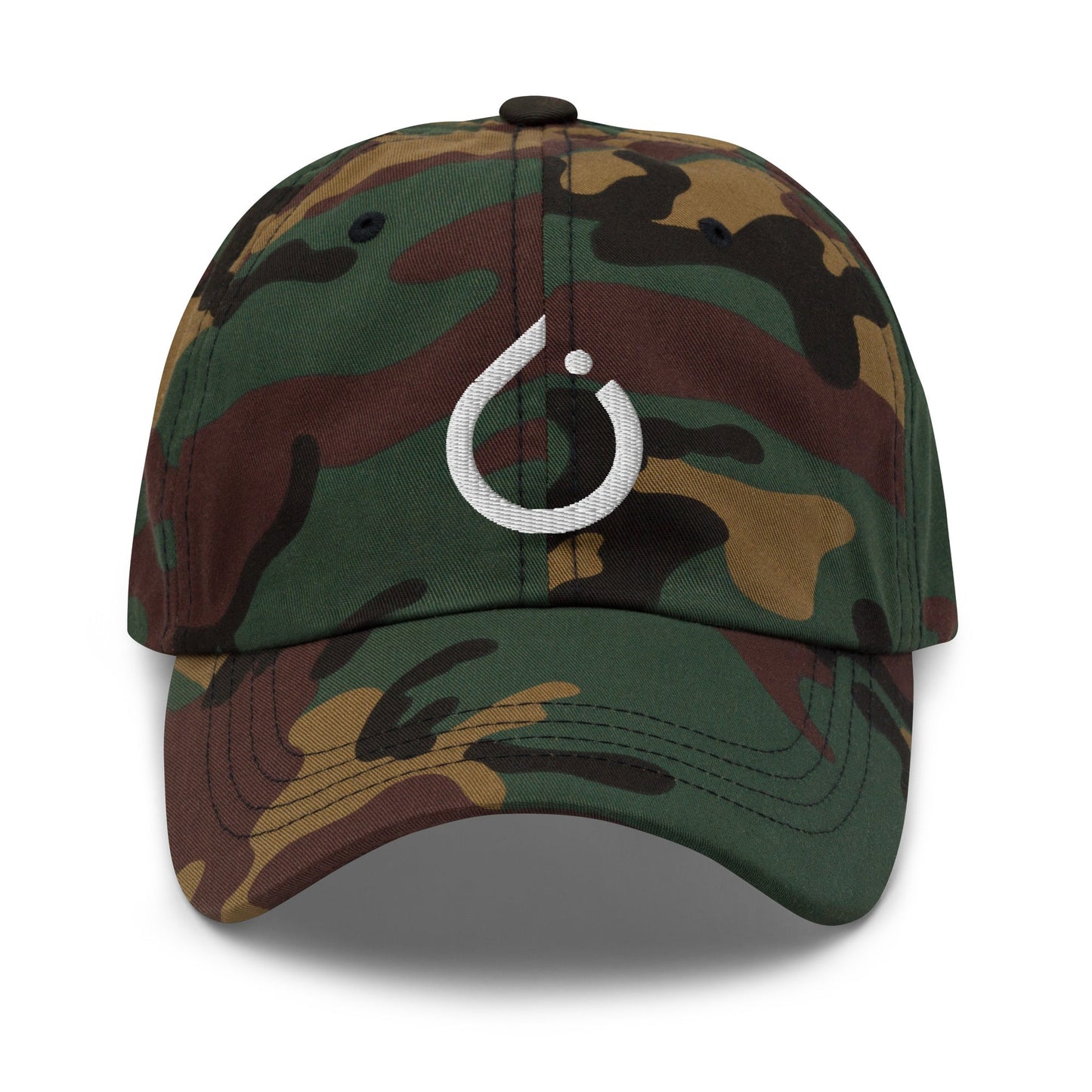 Image of the PyTorch White Icon Cap Green Camo.