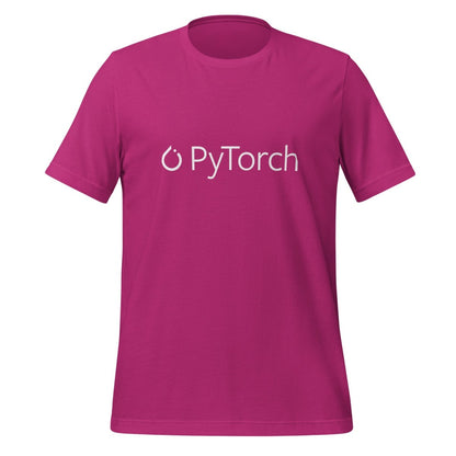 Product mockup photo of the PyTorch White Logo T Shirt (unisex) Berry / M.