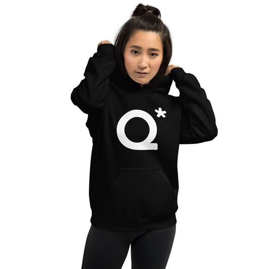Product mockup photo of the Q* (Q Star) Hoodie 1 (unisex).