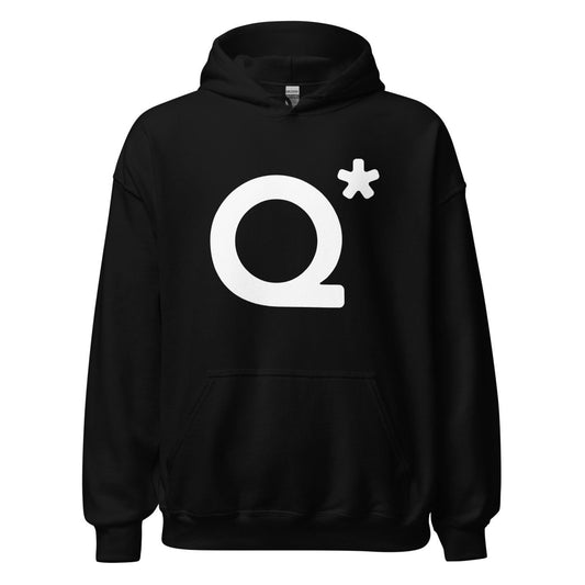 Product mockup photo of the Q* (Q Star) Hoodie 1 (unisex) Black / M.