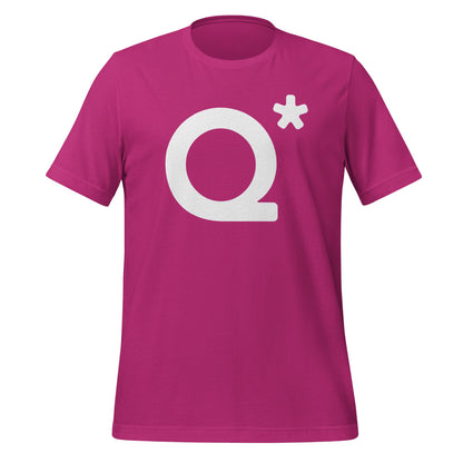 Product mockup photo of the Q* (Q Star) T Shirt 1 (unisex) Berry / M.