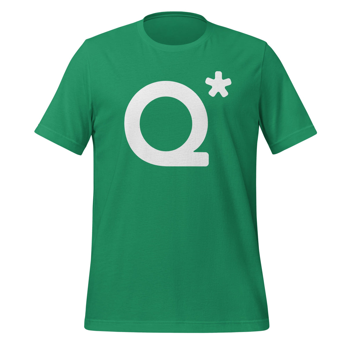 Product mockup photo of the Q* (Q Star) T Shirt 1 (unisex) Kelly / M.