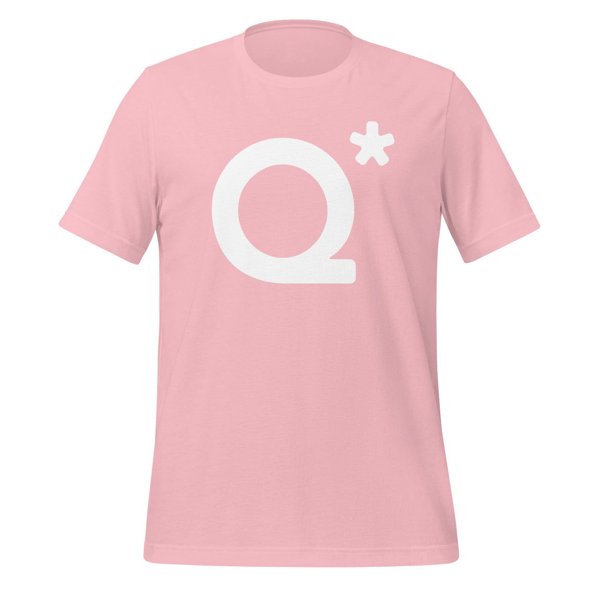 Product mockup photo of the Q* (Q Star) T Shirt 1 (unisex) Pink / M.
