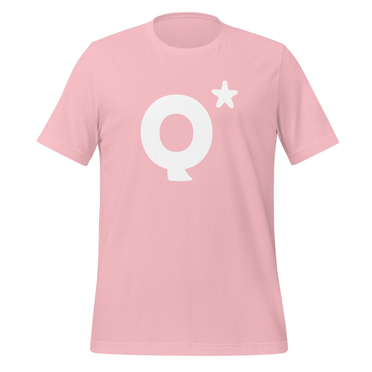 Product mockup photo of the Q* (Q Star) T Shirt 2 (unisex) Pink / M.