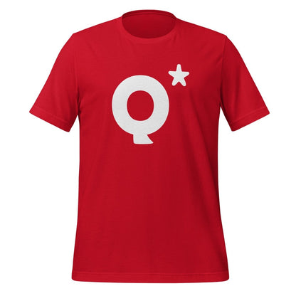 Product mockup photo of the Q* (Q Star) T Shirt 2 (unisex) Red / M.