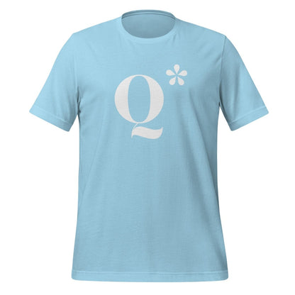 Product mockup photo of the Q* (Q Star) T Shirt 3 (unisex) Ocean Blue / M.