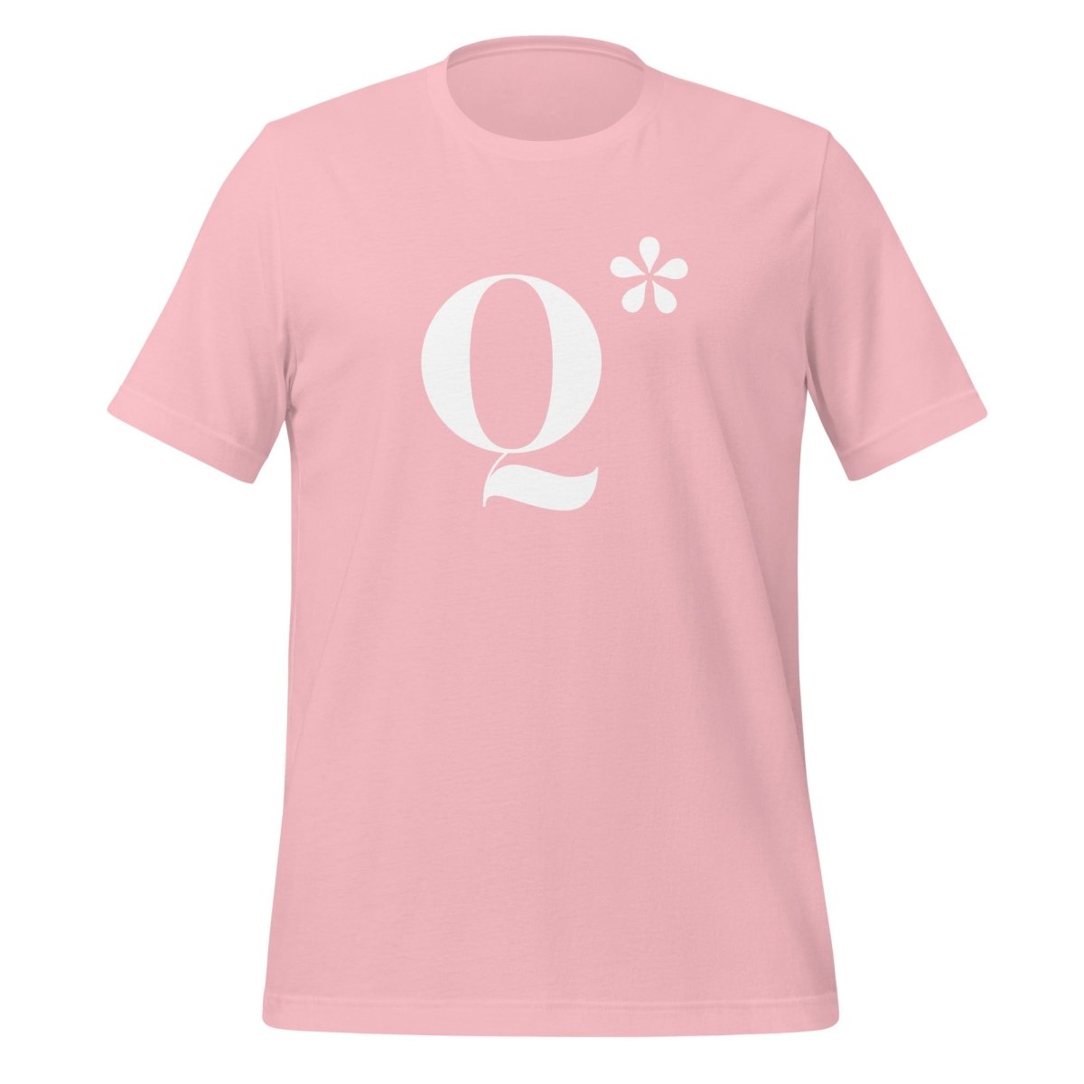 Product mockup photo of the Q* (Q Star) T Shirt 3 (unisex) Pink / M.