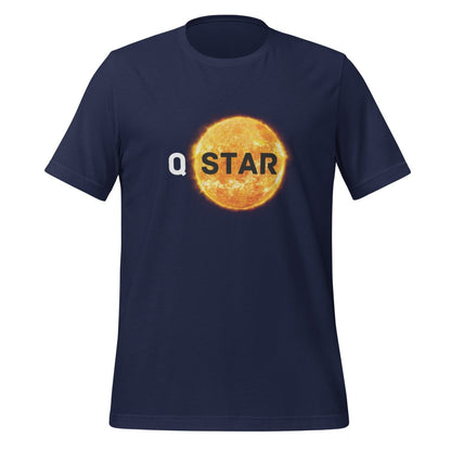 Product mockup photo of the Q* (Q Star) T Shirt 6 (unisex) Navy / M.
