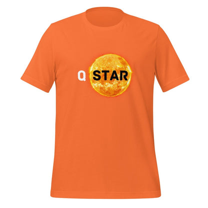 Product mockup photo of the Q* (Q Star) T Shirt 6 (unisex) Orange / M.