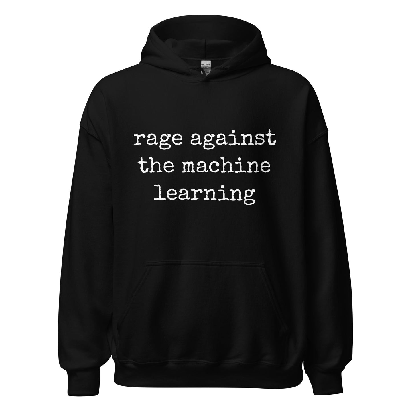 Image of the rage against the machine learning Hoodie (unisex) Black / M.