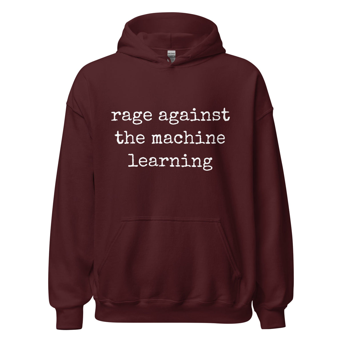 Image of the rage against the machine learning Hoodie (unisex) Maroon / M.
