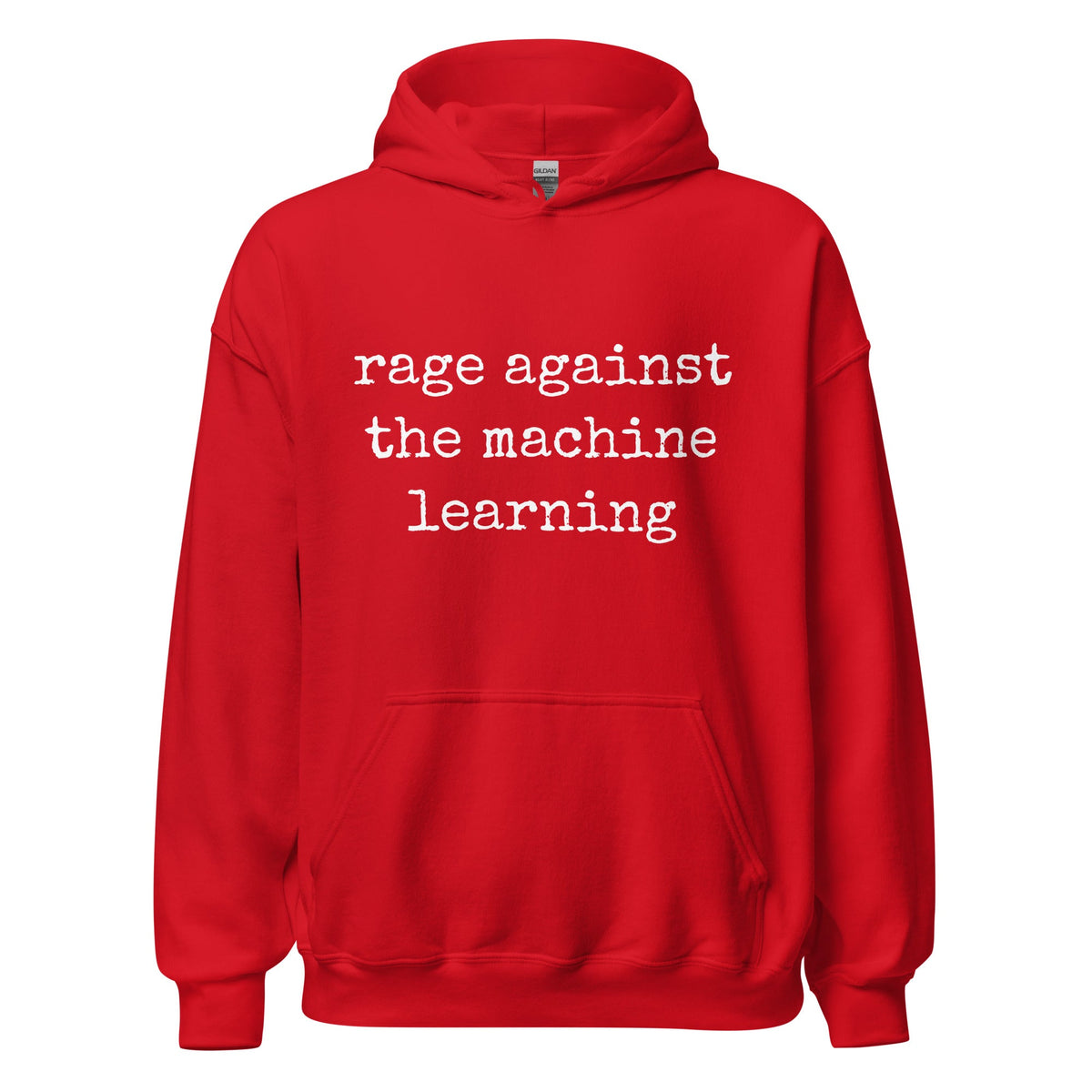 Image of the rage against the machine learning Hoodie (unisex) Red / M.