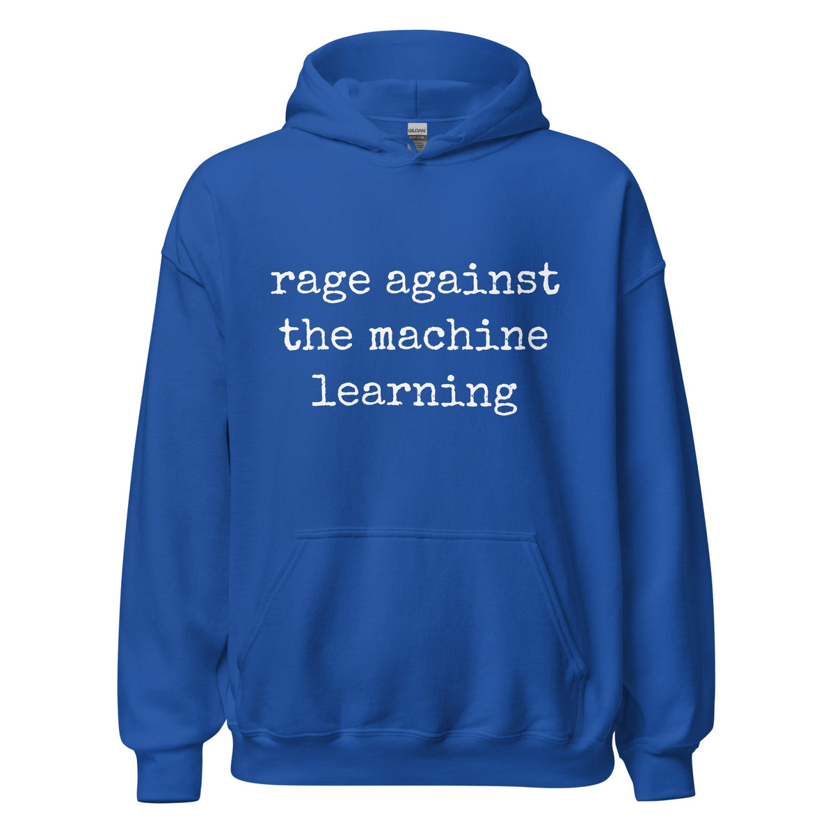 Image of the rage against the machine learning Hoodie (unisex) Royal / M.