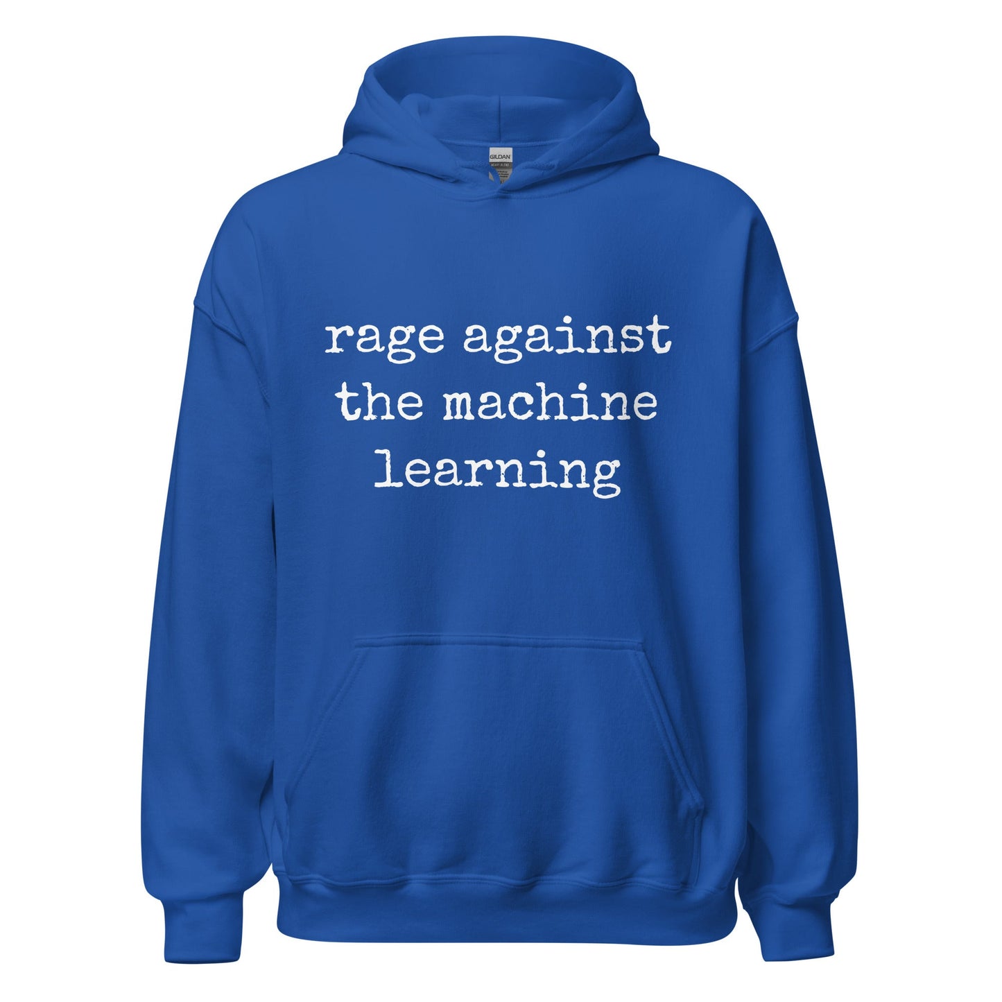 Image of the rage against the machine learning Hoodie (unisex) Royal / M.