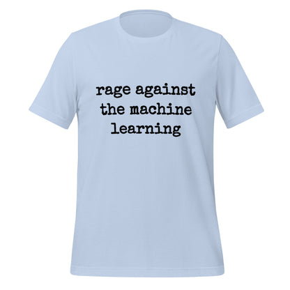 Mockup image of the rage against the machine learning T Shirt 2 (unisex) Baby Blue / M.