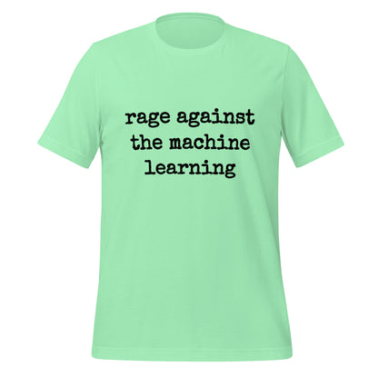 Mockup image of the rage against the machine learning T Shirt 2 (unisex) Mint / M.