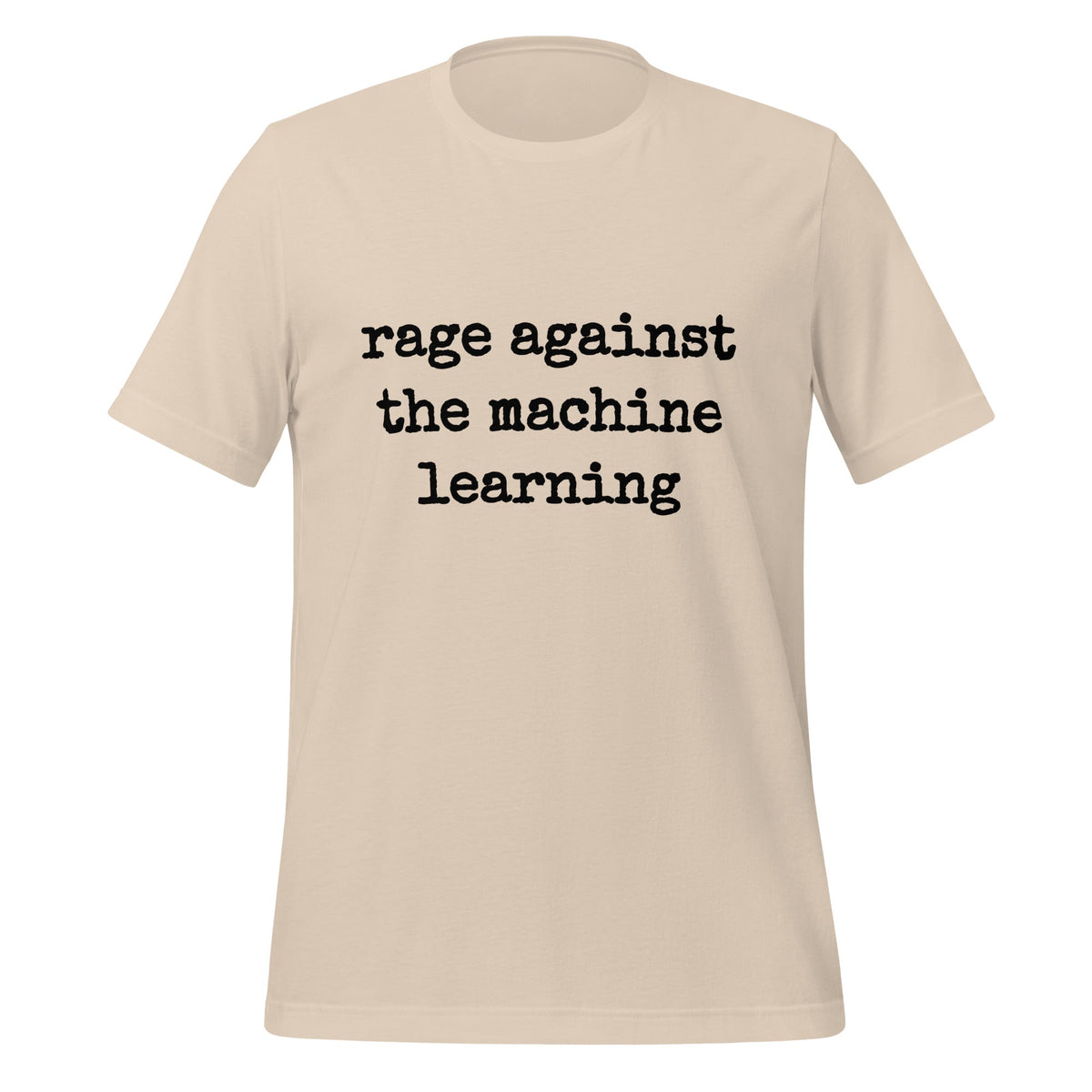 Mockup image of the rage against the machine learning T Shirt 2 (unisex) Soft Cream / M.