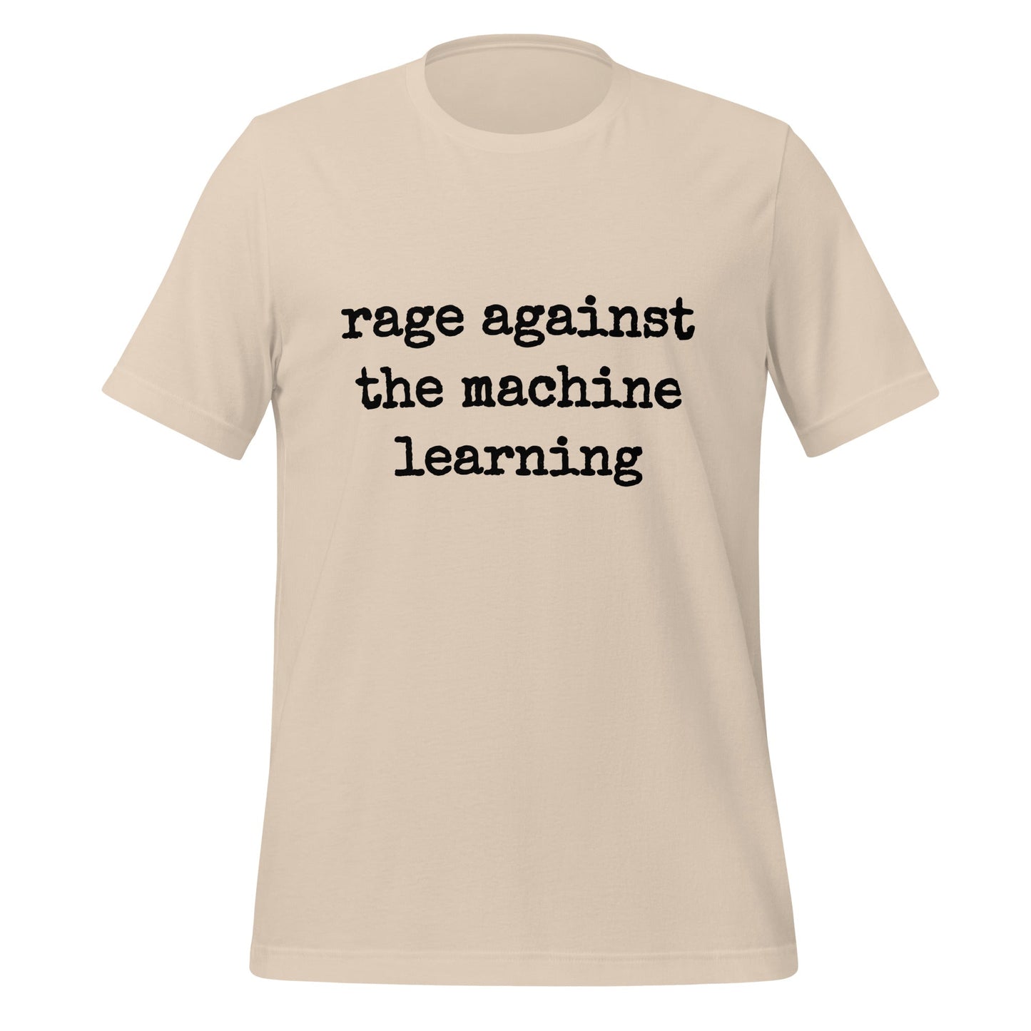 Mockup image of the rage against the machine learning T Shirt 2 (unisex) Soft Cream / M.