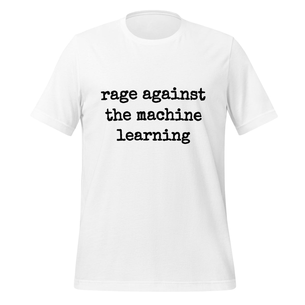 Mockup image of the rage against the machine learning T Shirt 2 (unisex) White / M.