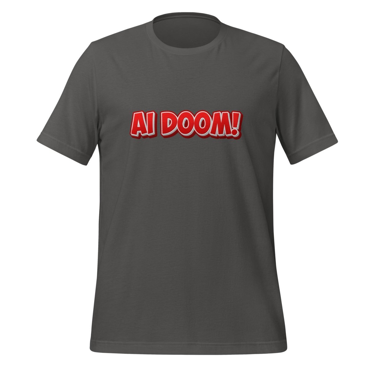 Image of the Red Comic AI DOOM! T-Shirt (unisex) Asphalt / M.