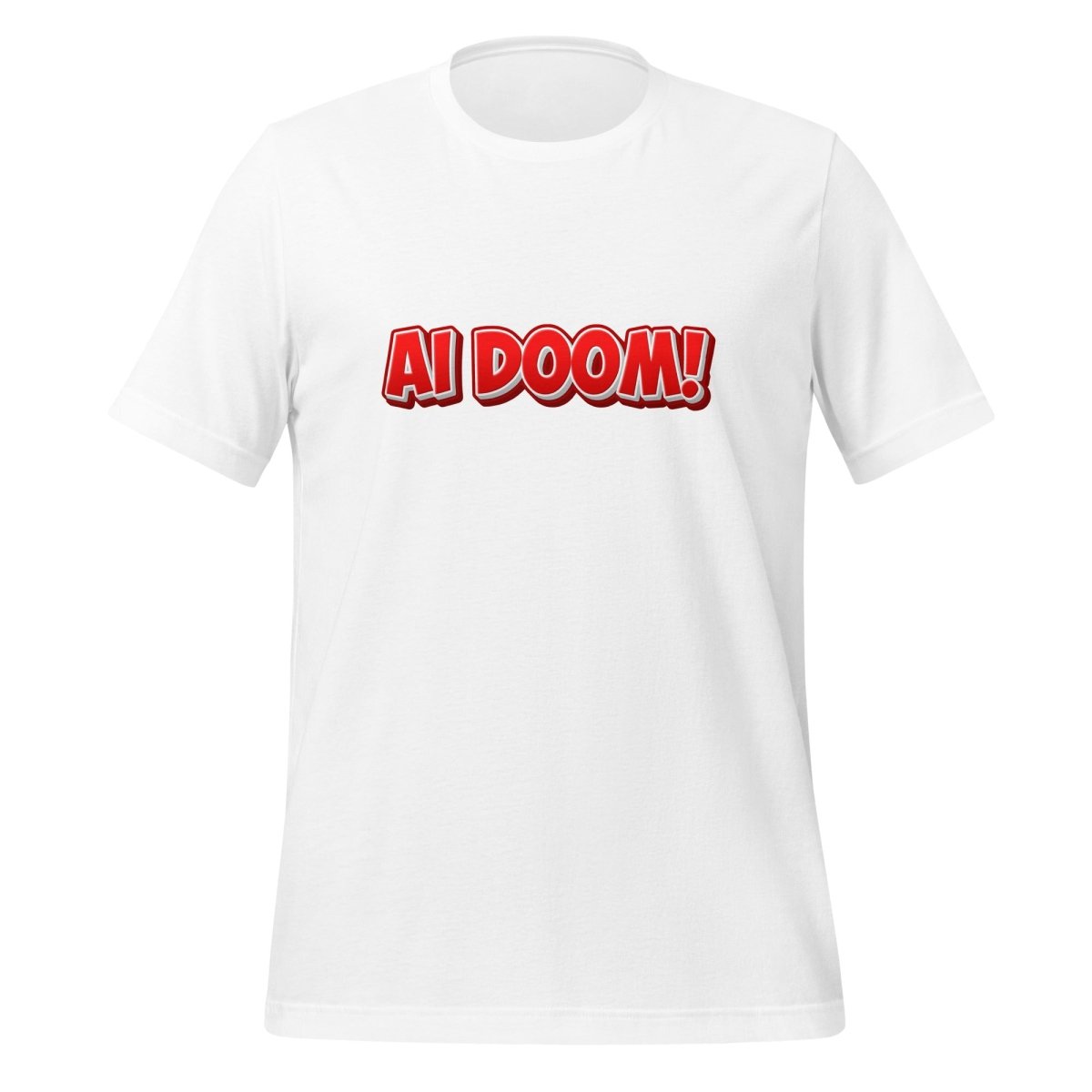 Image of the Red Comic AI DOOM! T-Shirt (unisex) White / M.