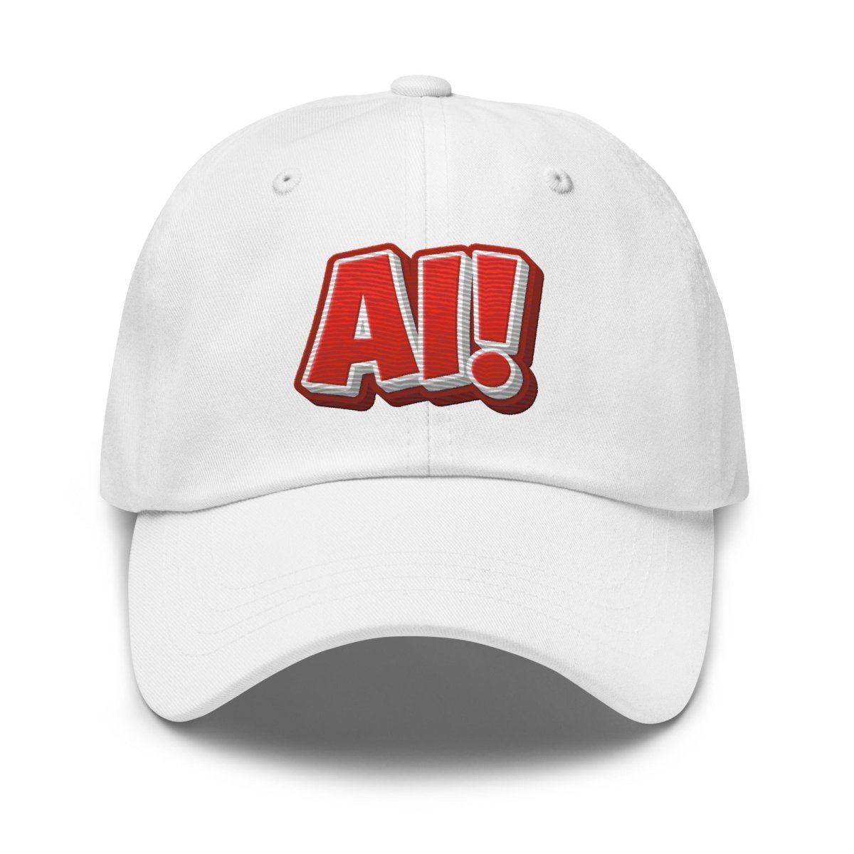 Image of the Red Comic AI! Cap White.