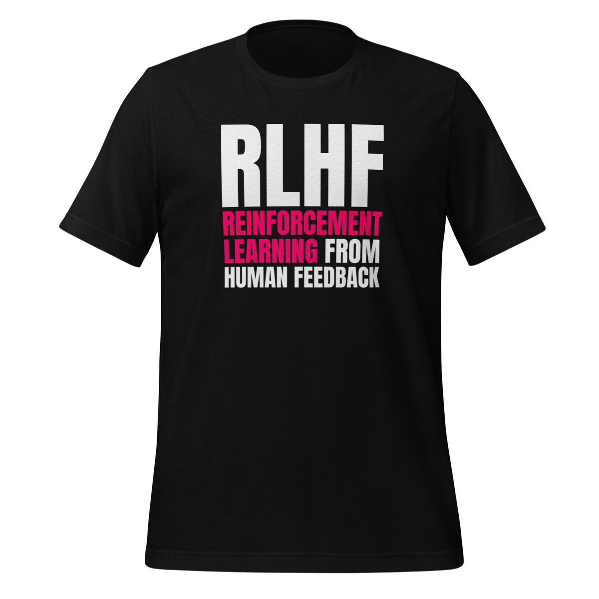 Product mockup photo of the RLHF T Shirt 2 (unisex) Black / M.