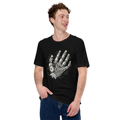 Mockup image of the Robot Hand T-Shirt (unisex).