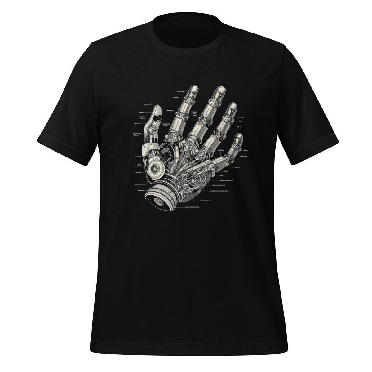 Mockup image of the Robot Hand T-Shirt (unisex) Black / M.