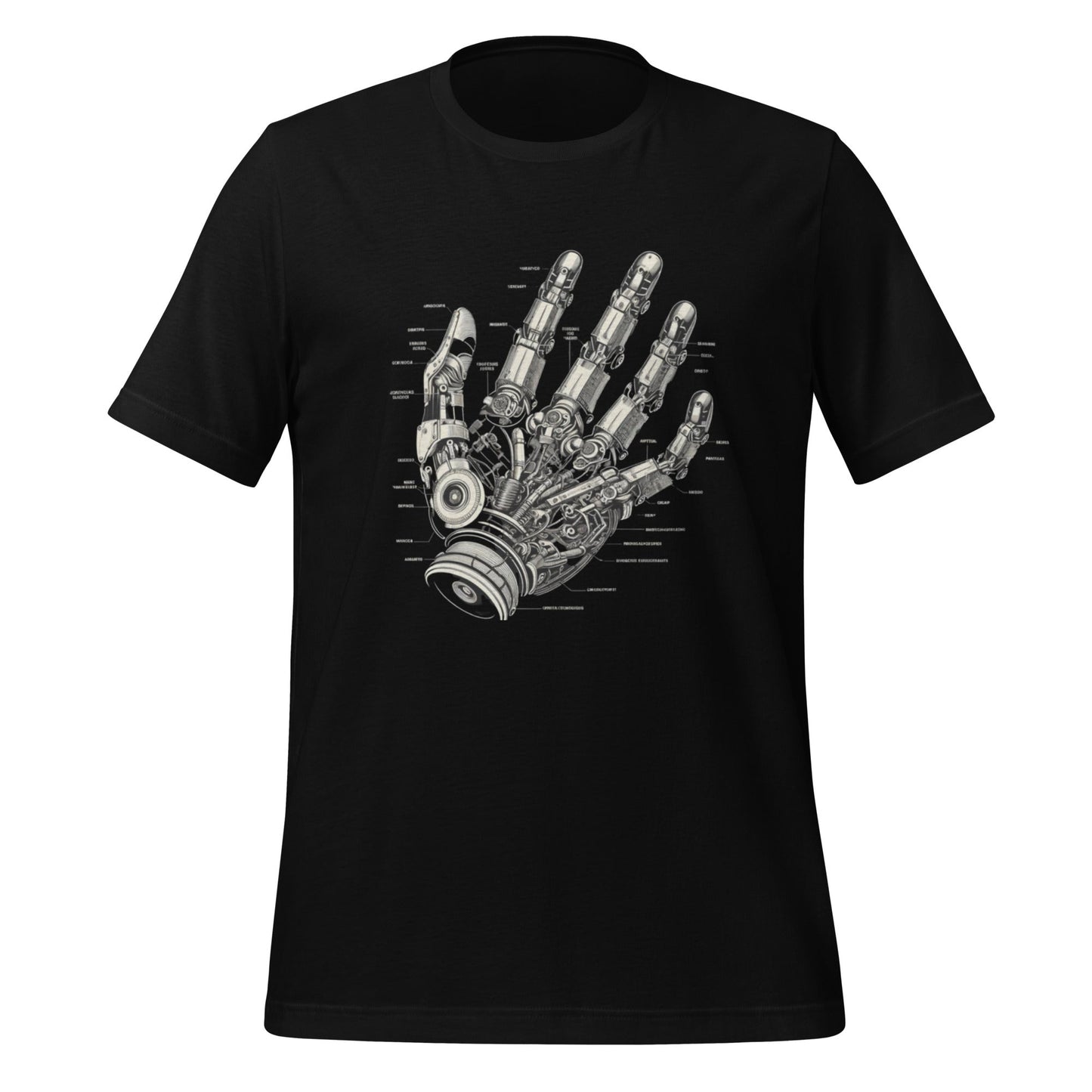 Mockup image of the Robot Hand T-Shirt (unisex) Black / M.