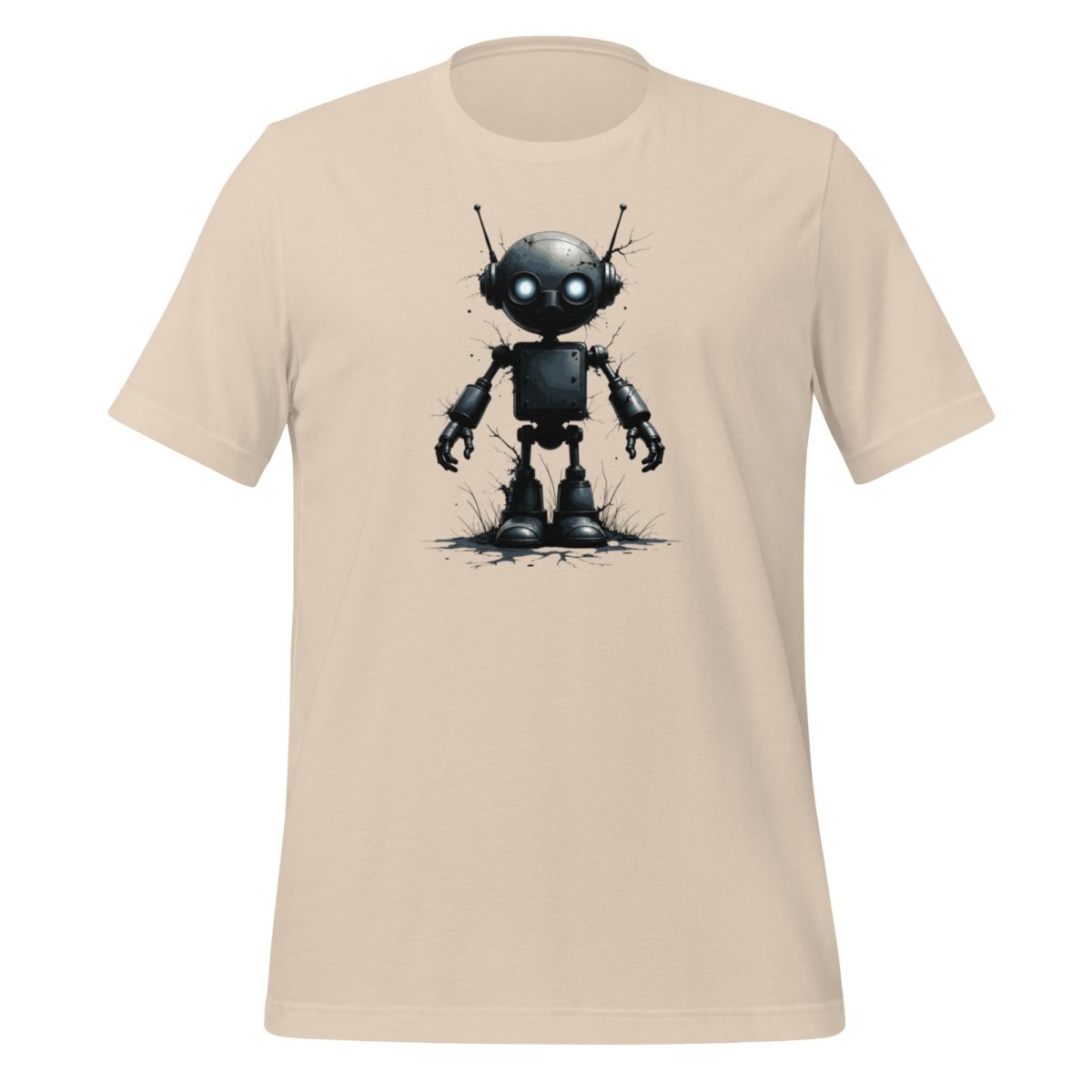Product mockup photo of the Rorschach Test Robot T Shirt (unisex) Soft Cream / M.