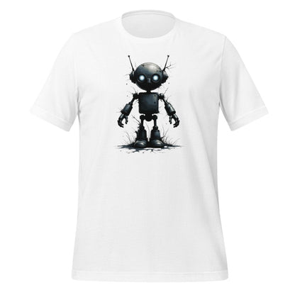 Product mockup photo of the Rorschach Test Robot T Shirt (unisex) White / M.