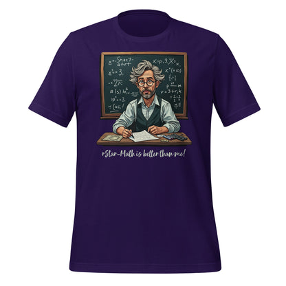 Mockup image of the rStar Math is better than me. T Shirt (unisex) Team Purple / M.