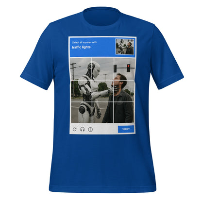 Image of the Select the Traffic Lights CAPTCHA T-Shirt (unisex) True Royal / M.