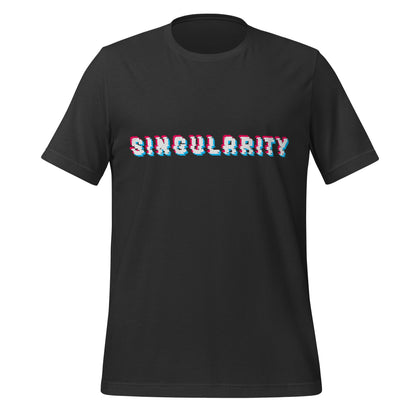 Product mockup photo of the Singularity Pixel Glitch T Shirt (unisex) Dark Grey / M.