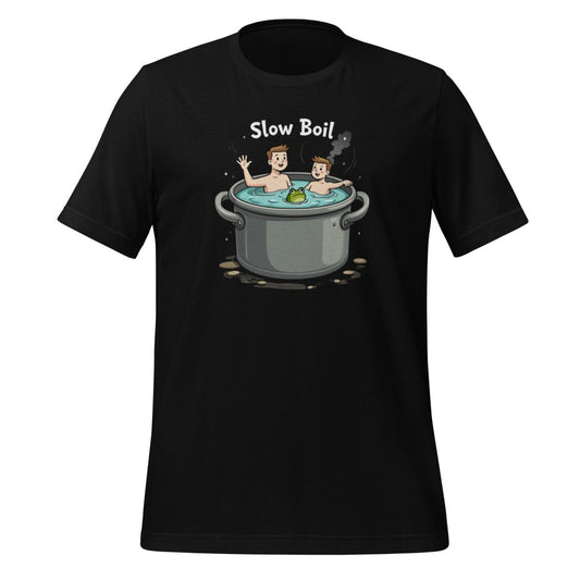 Product mockup photo of the Slow Boil T Shirt (unisex) Black / M.