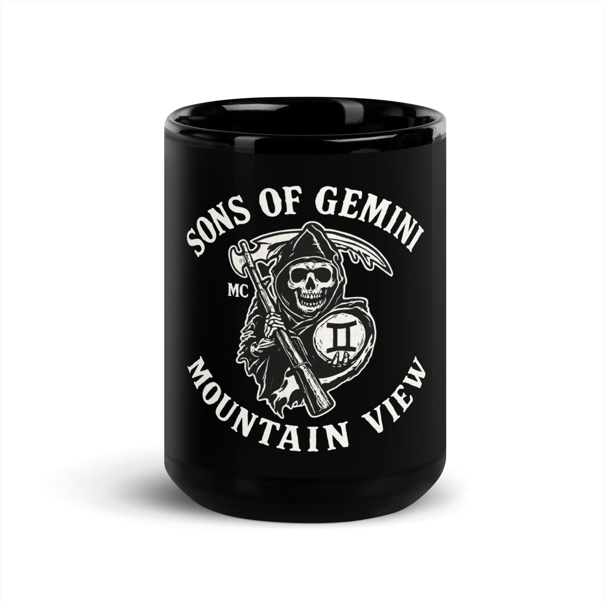 Image of the SONS OF GEMINI Black Glossy Mug 15 oz.