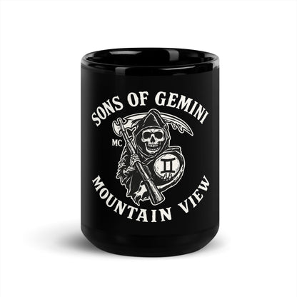 Image of the SONS OF GEMINI Black Glossy Mug 15 oz.