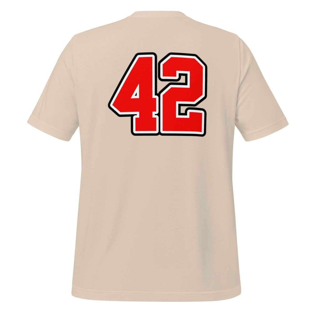 Product mockup photo of the Sportsball 42 T Shirt (unisex).