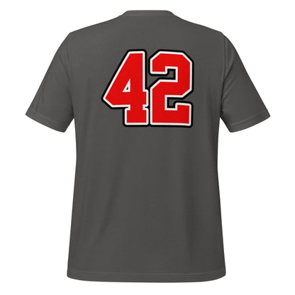 Product mockup photo of the Sportsball 42 T Shirt (unisex).