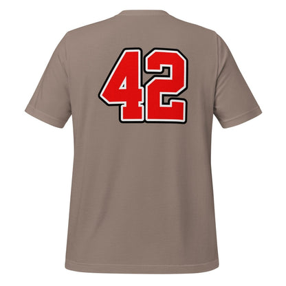 Product mockup photo of the Sportsball 42 T Shirt (unisex).