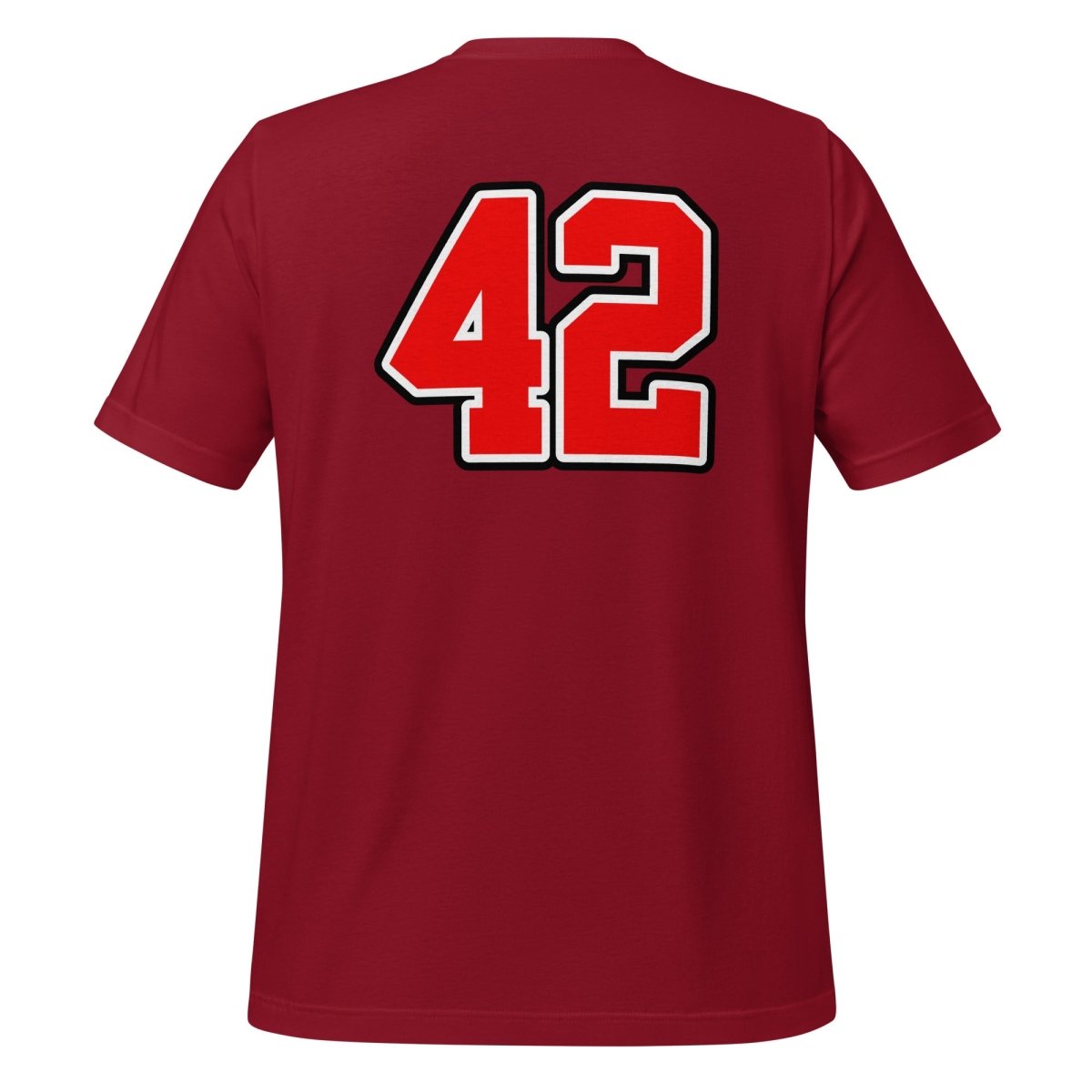 Product mockup photo of the Sportsball 42 T Shirt (unisex).