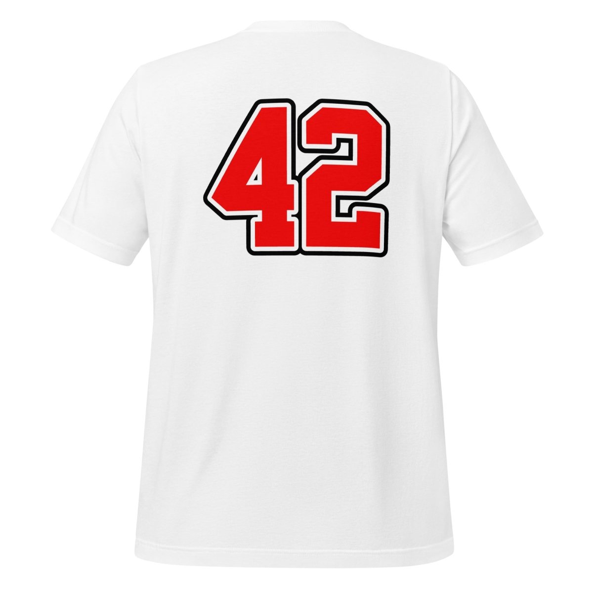 Product mockup photo of the Sportsball 42 T Shirt (unisex).