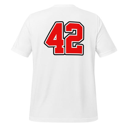 Product mockup photo of the Sportsball 42 T Shirt (unisex).